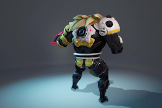 design unreal engine game character, 3d customizable character model, 3d monster