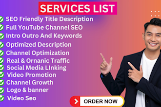 create and set up an optimized youtube channel with video SEO and monetization
