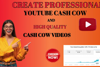 create a professional youtube cash cow and high quality cash cow videos