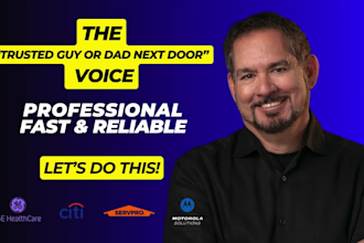 be your confident middle aged american male voice over talent