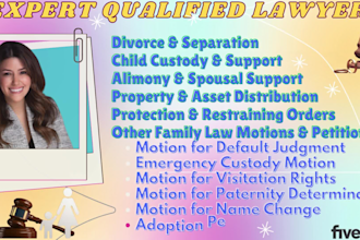 be your lawyer in divorce, child custody and child support