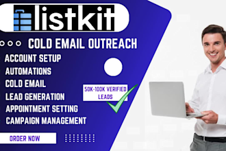 set up listkit io for cold email outreach and lead generation