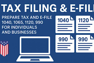 prepare tax and e file 1040, 1065, 1120, 990 for individuals and businesses