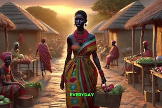 create animation  african folktales stories, ai art for kids bedtime stories