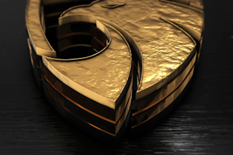 create an epic and luxurious gold cinematic 3d logo reveal