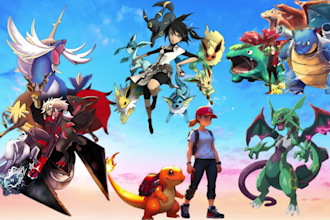 draw pokemon pixel art sprite sheet custom pokemon avatar chibi fakemon trainer