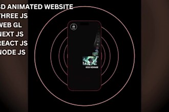 design 3d animated website, 3d webflow website, three js next js web gl react js