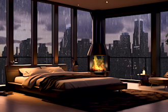 make cozy rain video with nature sound relaxing video in a cozy room