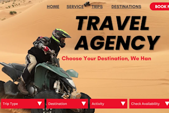 create a professional travel website and all features