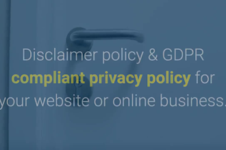 write a standard privacy policy, terms and conditions, disclaimer, gdpr policy
