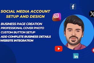 setup facebook instagram business page youtube all social media accounts