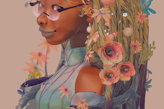 design a 3d character portrait