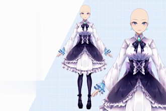 draw and rig live2d model live 2d vtuber model 2d vtuber model vtuber character