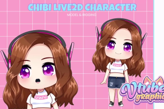 create chibi character model and rigging for live2d vtuber or streamer