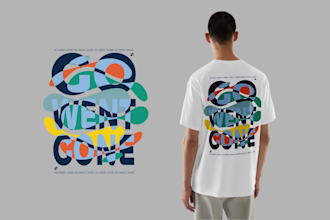 design modern abstract t shirts with bold typography geometric style