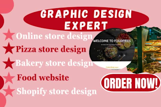 online store, pizza store, bakery store, food website, shopify store