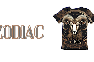 design unique t shirt ,mockup ,zodiac, pattern, logo, etc