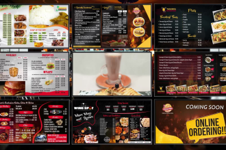 design a colorful TV menu, digital menu, and animated menu