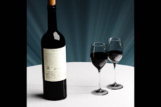 create a cinematic wine video featuring bottle label and glasses