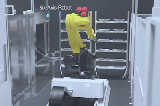 do 3d industrial video industrial equipment robotic arm technical animation