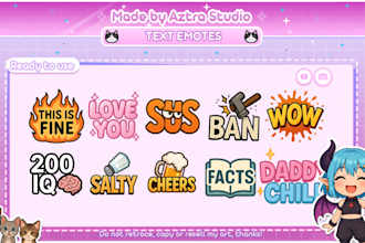 create bold custom text emotes for your stream or chat