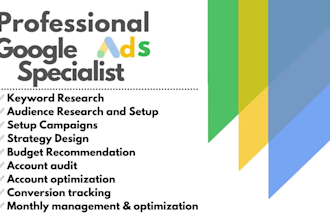 setup, audit and optimize the google ads or adwords PPC campaigns