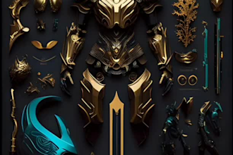 create wearable armor for cosplay 3d model 3d weapon 3d armor for 3d printing