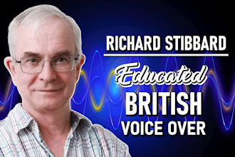 record your voiceover in my educated english accent human voice not ai