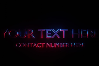 create ur name or text in 3d lighting animation
