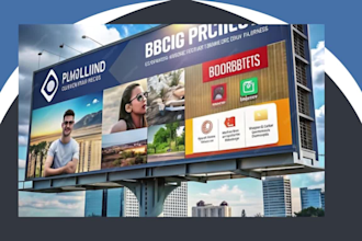design billboard, door hanger, store front, signage yard, lawn sign, yard sign