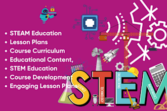 create steam lesson plans, online course, curriculums, content creation