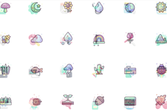 design unique, simple and modern custom icons set