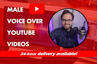record a professional american male voice over for your youtube video