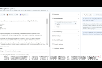 set up ai voice agent for automated dentistry bookings