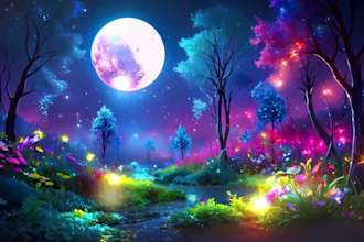 create unique fantasy relaxing meditation, sleep music video