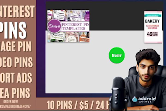 design custom professional pinterest pins, idea pins and short video ads for you