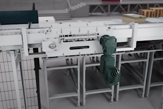 do 3d industrial animation warehouse tray sorter industrial process automation