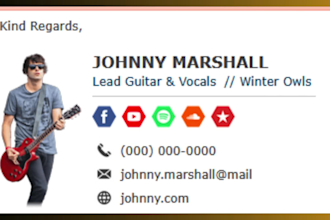 design a clickable HTML responsive email signature