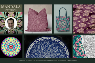 design unique mandala art patterns for fabric printing