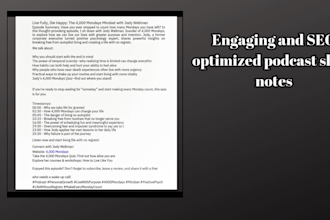 create show notes for your podcast