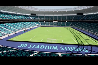 create realistic 3d stadium animation and architectural visualization