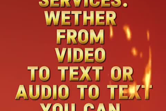 transcribe videos and audios to text in 24hrs