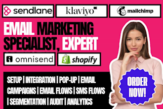 email marketing specialist expert omnisend sendlane klaviyo mailchimp sms flows