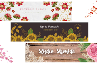 design etsy shop banner, etsy logo, etsy  branding kit