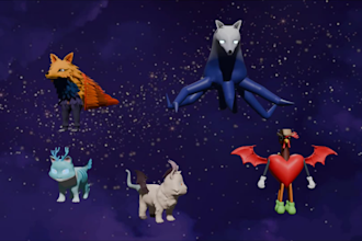 do 3d model characters for games video and ar VR