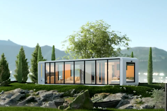 design your container home, modular house in 3d render