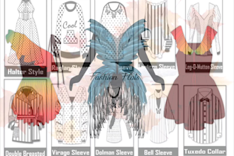 create digital flat sketch, technical fashion illustrations