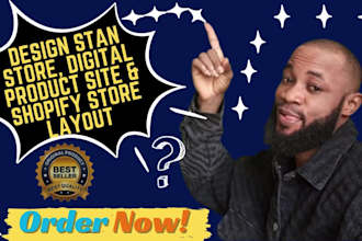 create stan store website with digital product site and shopify store design