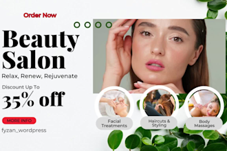 design or recreate luxury beauty salon, cosmetic, fashion, spa wordpress website