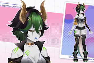 create 2d vtuber, vtuber rigging, vtuber design, live2d character, live2d model